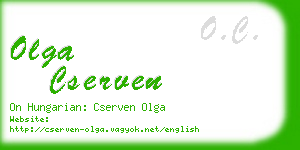 olga cserven business card